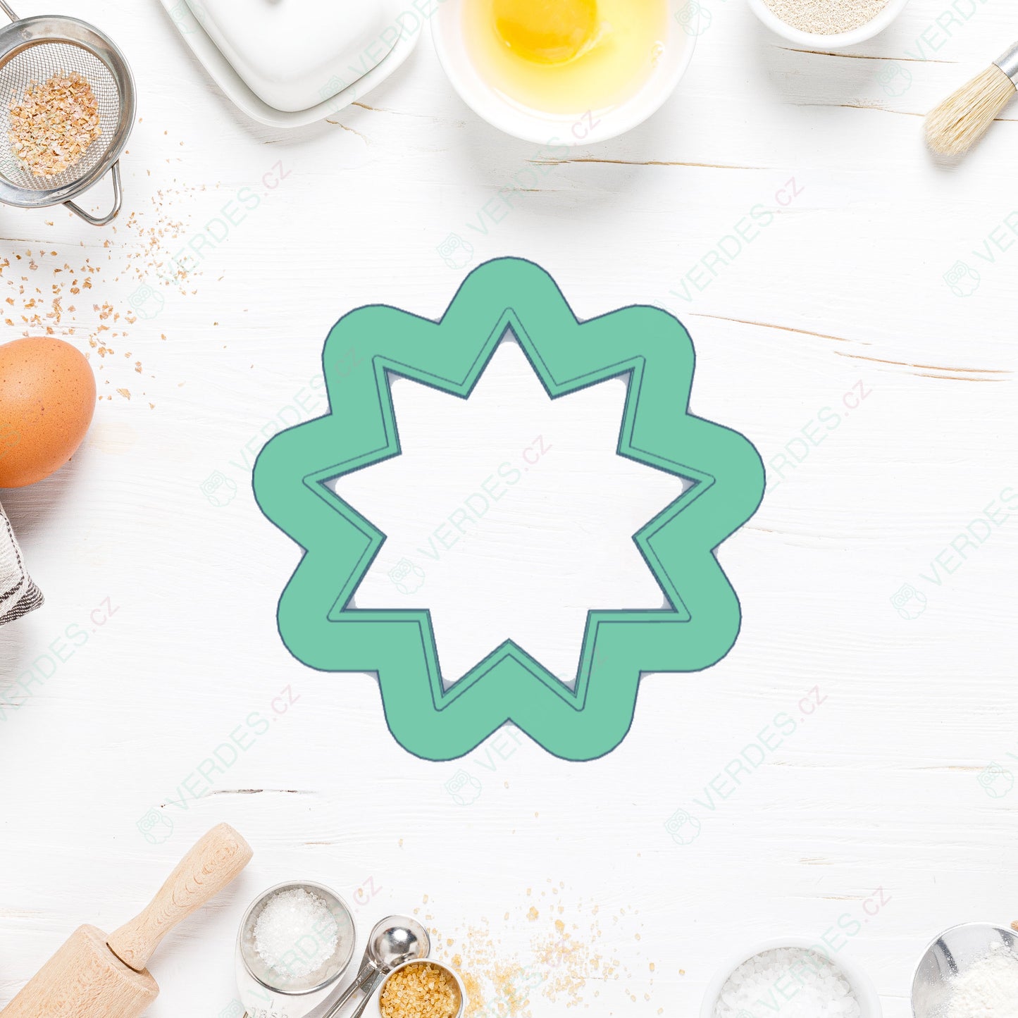 Nine-pointed star cookie cutter