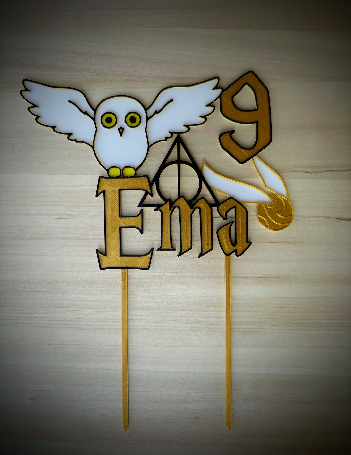 Cake topper - Harry Potter - Gold ring with a custom name