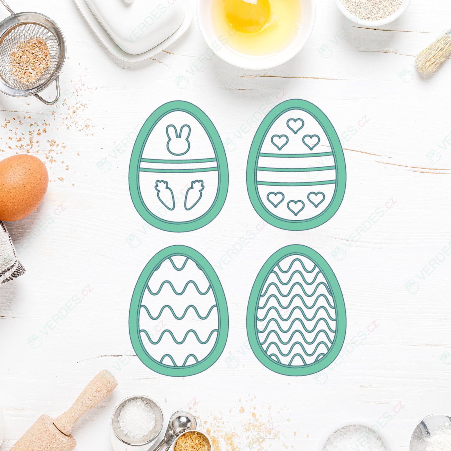 Cutter set - Easter eggs with a pattern - Set 1