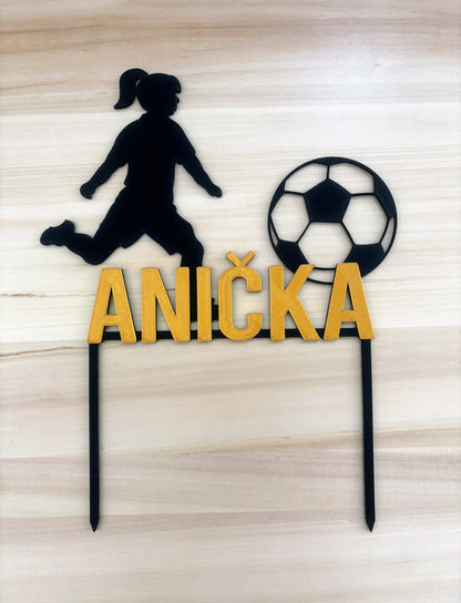 Cake topper - Soccer player with a custom name 1