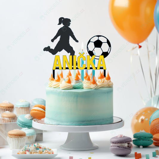 Cake topper - Soccer player with a custom name 1