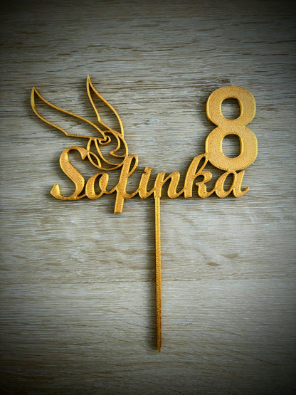 Cake topper - Harry Potter - Gold ring with a custom name