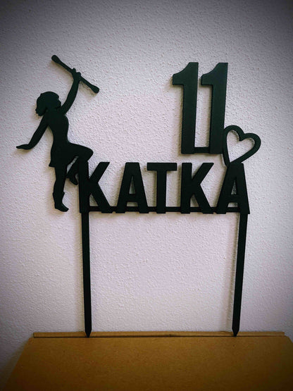 Cake topper - Majorette with a custom name