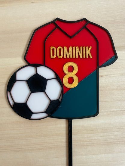 Cake topper - Soccer player with a custom name 1