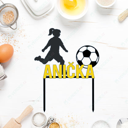 Cake topper - Soccer player with a custom name 1