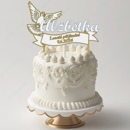 Cake topper - Golden wedding with a customized date